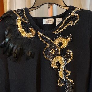 Vintage Bonnie & Bill by Holly Lambswool Angora Nylon Sequined Soft Sweater